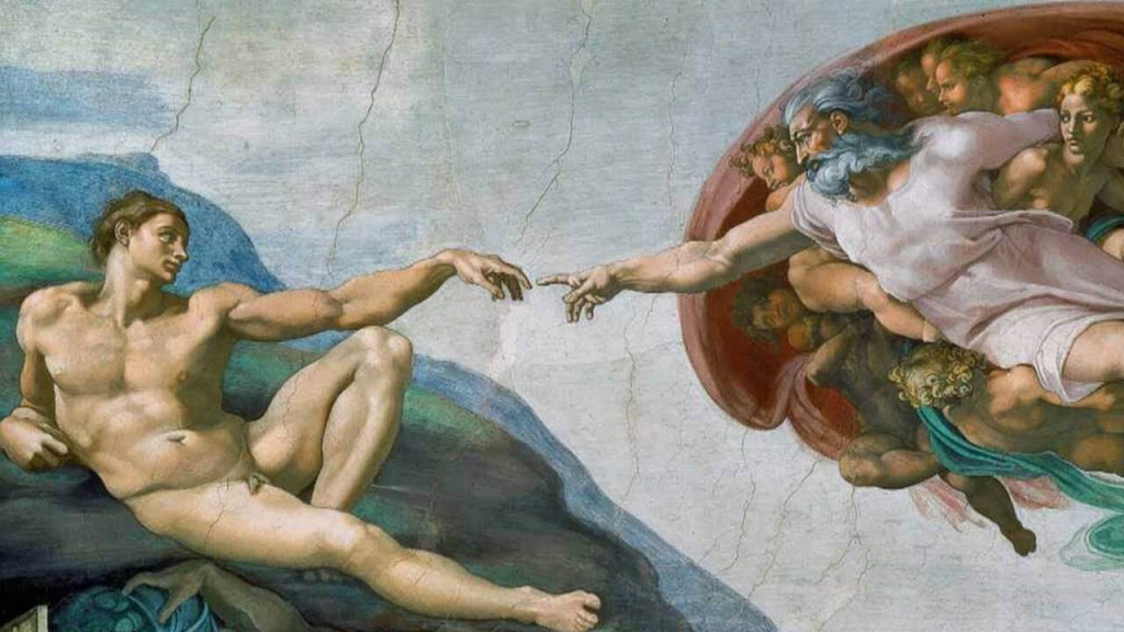 The Creation of Adam, Michelangelo, Representation of God and Man.