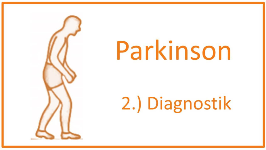Graphic Titled "Parkinson's 2. Diagnostics" with a Stylized Person in Motion.