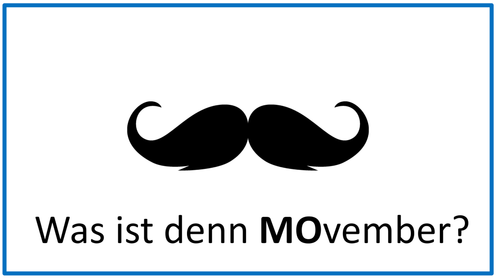 Black Mustache with the Text "What is MOvember?" on a Light Background.