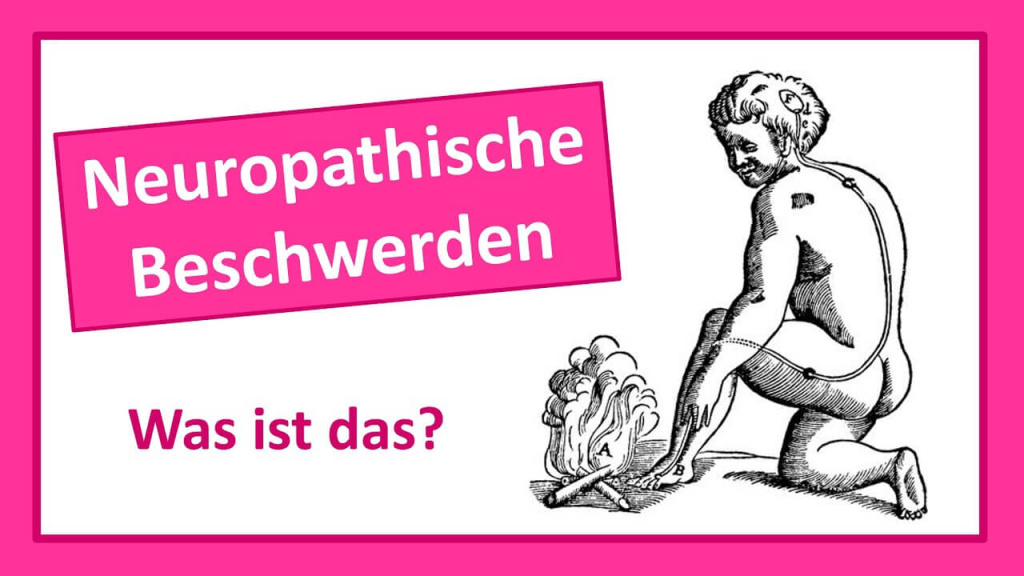 Grafik zu neuropathischen Beschwerden mit Erklärung „Was ist das?“ auf pinkem Hintergrund.